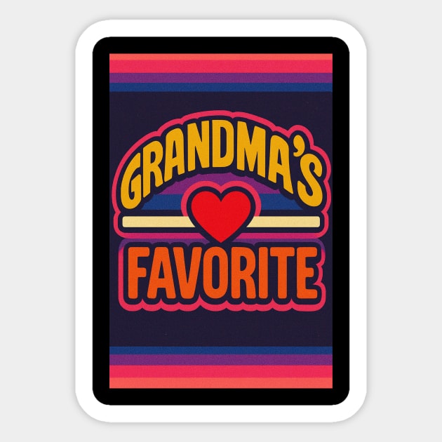Grandmas Favorite Cute Rainbow Retro Heart Grandchild Sticker by logiamerch